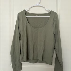 Abercrombie & Fitch Sage Long Sleeve Scoop Neck Tee
